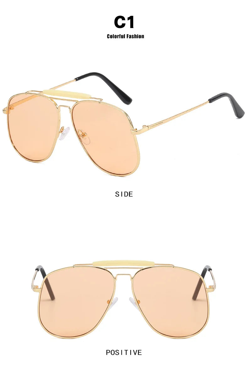 Nouvelles lunettes de soleil aviateur classiques en métal à la mode pour femmes et hommes, design vintage de marque, lunettes de soleil pour extérieur, voyage et conduite, protection UV400, lunettes