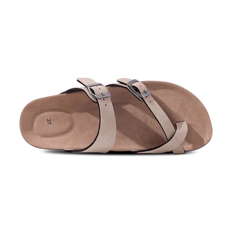 Mules en daim pour femmes Comwarm Fashion, pantoufles, sabots pour hommes, sandales à semelle intérieure en liège avec soutien de la voûte plantaire, claquettes d’extérieur pour la plage, chaussures d’intérieur