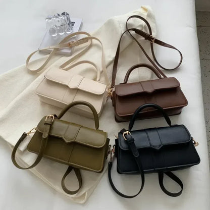 Sac à bandoulière en cuir PU pour femmes, sac à main, sac bandoulière tendance, sac vintage porté sous le bras, cartable carré