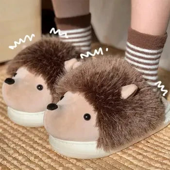 Pantoufles hamster câlines et mignonnes pour femmes, hiver automne, en peluche chaude, chaussures nuage pour chambre, pantoufles familiales pour femme, pantoufles animaux kawaii