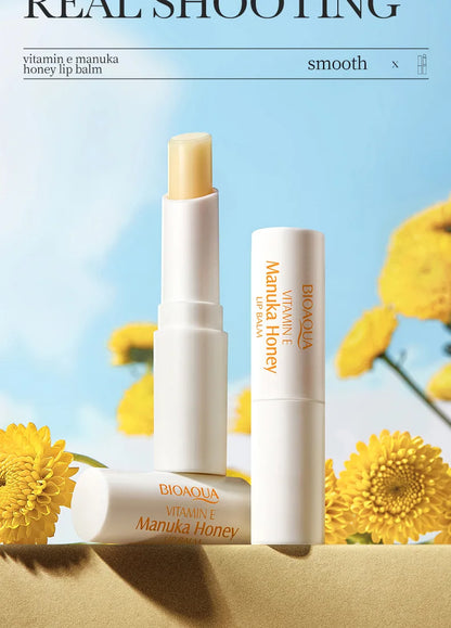BIOAOUA Baume à lèvres au miel et à la vitamine E hydratant, anti-gerçures, nourrissant, rouge à lèvres, produits de soin pour les lèvres et la peau