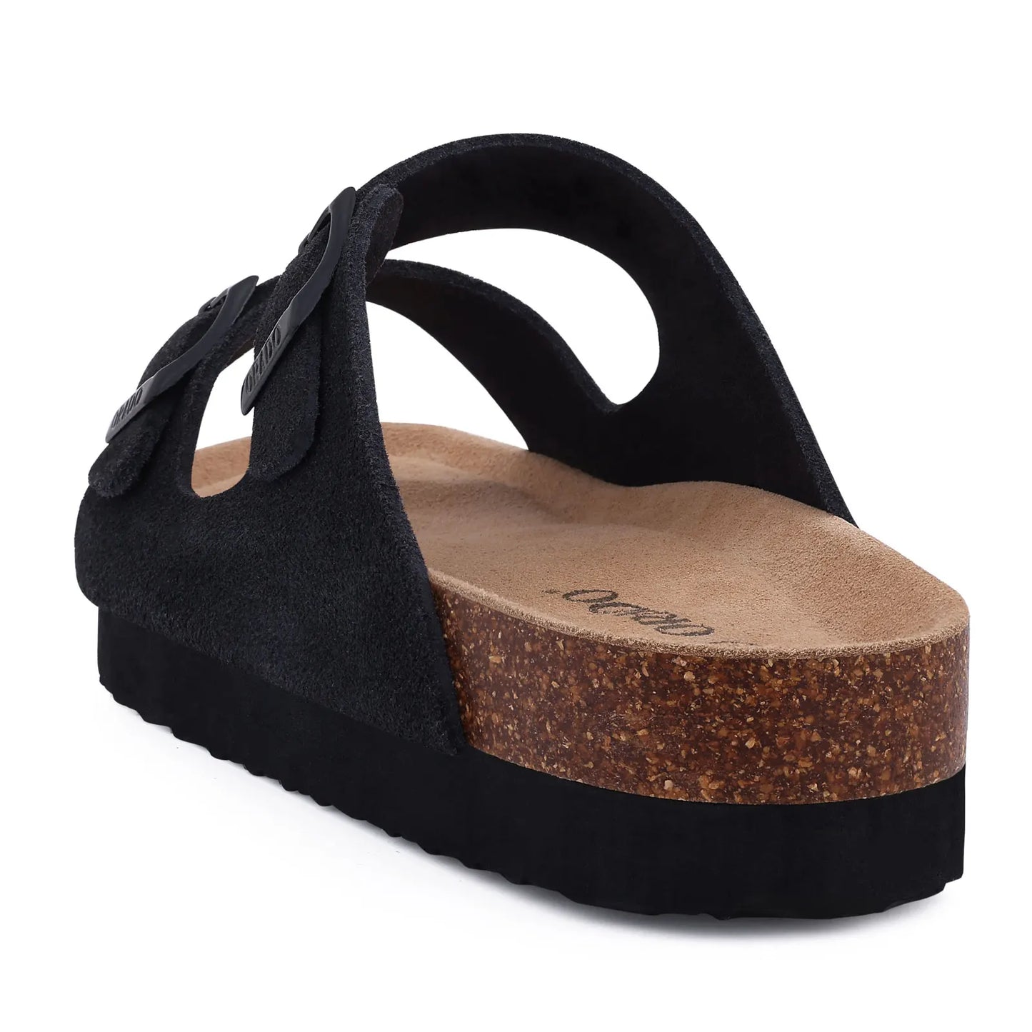 Smile Pop Classic Arizoan Hommes Chaussons en daim Hommes Sabots Sandales en daim de vache d’extérieur antidérapantes avec brides à boucles réglables