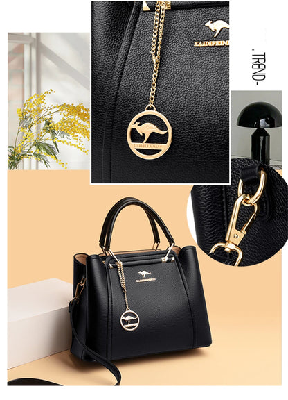 Sac bandoulière de luxe pour femme 2024, designer à 3 couches, grand sac à main en cuir à grande capacité pour femme, sac shopper de marque, sac fourre-tout messager.