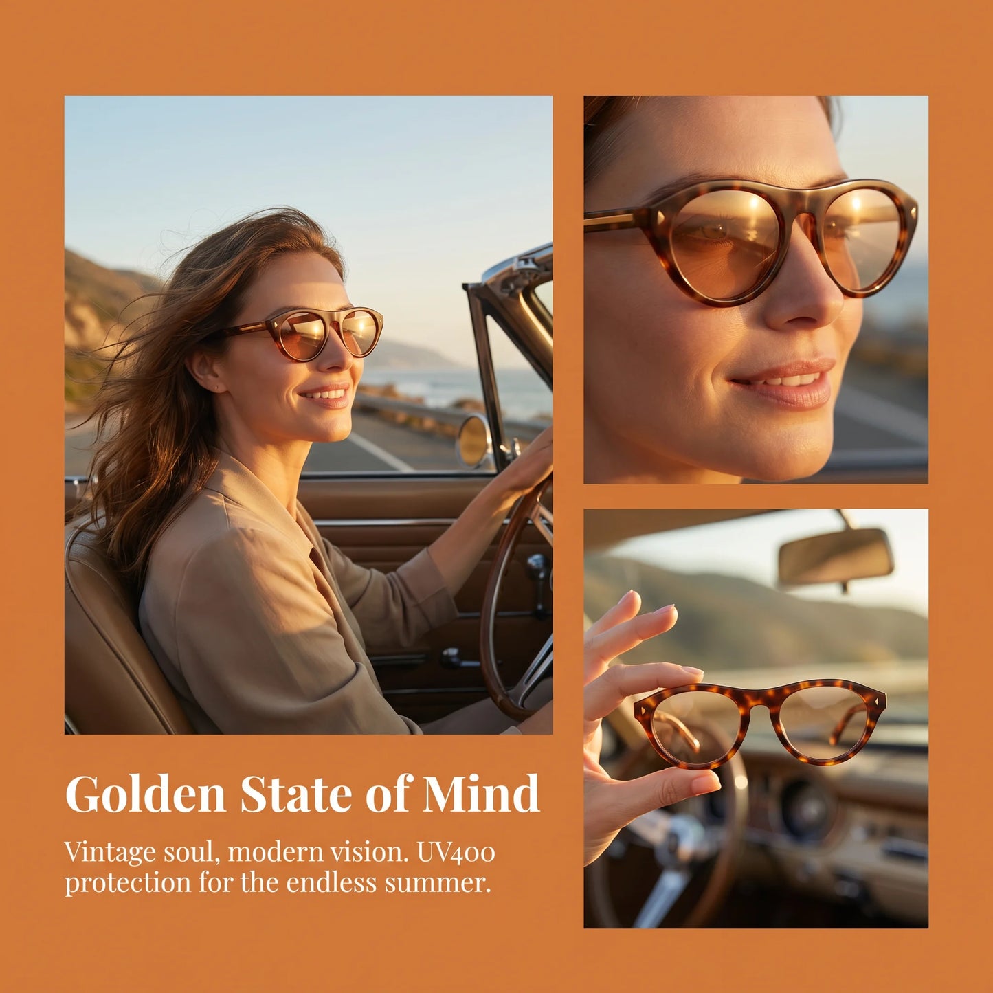 lunettes de soleil vintage petites rondes œil-de-chat pour femmes, nouvelle mode à rivets, sexy, noires léopard, lunettes de soleil tendance pour dames, lunettes d’extérieur modernes