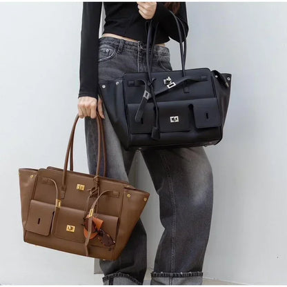 Sac fourre-tout Designer Wings en cuir véritable, sac à bandoulière pour femme de grande capacité pour les trajets quotidiens, sac à main polyvalent de style locomotive luxueux