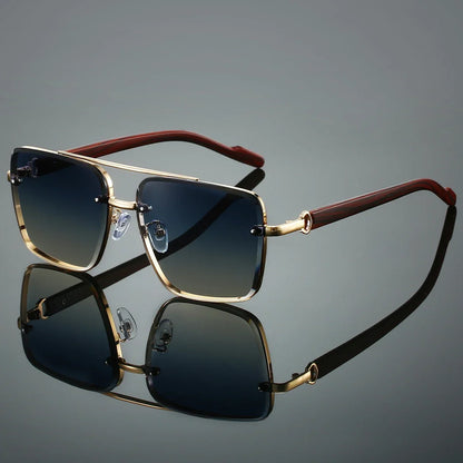 KAMMPT Fashion Lunettes de soleil rétro carrées en métal pour femme, design original de marque, lunettes de conduite nouvelles à double pont style pilote