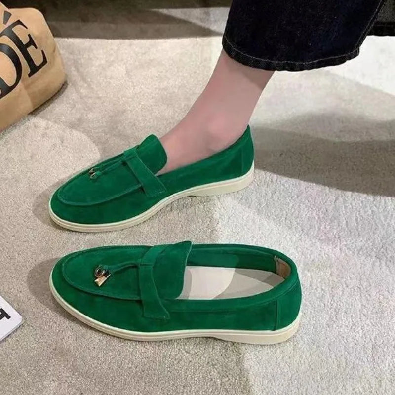 Chaussures plates pour femmes 2025 nouvelle tendance printemps automne, mocassins compensés en daim, décontractés, chaussures de marche antidérapantes pour femmes, Chaussure Femme Scarpe Da Donna