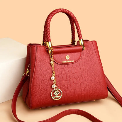 Sac à main élégant à poignée tressée pour femmes, sac à poignée supérieure en cuir de haute qualité, sac bandoulière et porté épaule pour dames, cabas décontracté de qualité