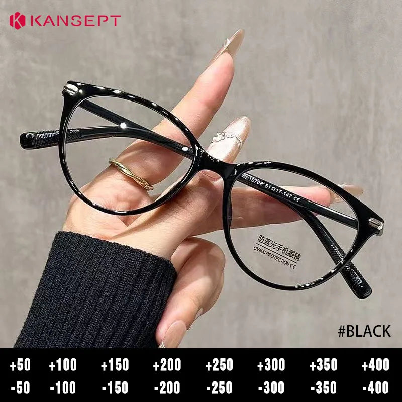 KANSEPT Lunette Lunettes de myopie pour femmes Lentilles optiques pour femmes avec prescription personnalisée Lunettes de vue Lunettes de lecture Lunettes femme degré