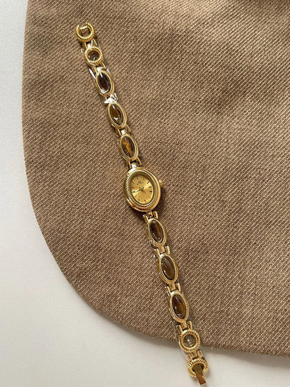 Montres de luxe haut de gamme pour femme, élégante montre-bracelet en quartz avec bijoux verts en jade, cadeau pour femme, montre habillée tendance pour dame