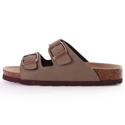 Smile Pop Classic Arizoan Hommes Chaussons en daim Hommes Sabots Sandales en daim de vache d’extérieur antidérapantes avec brides à boucles réglables