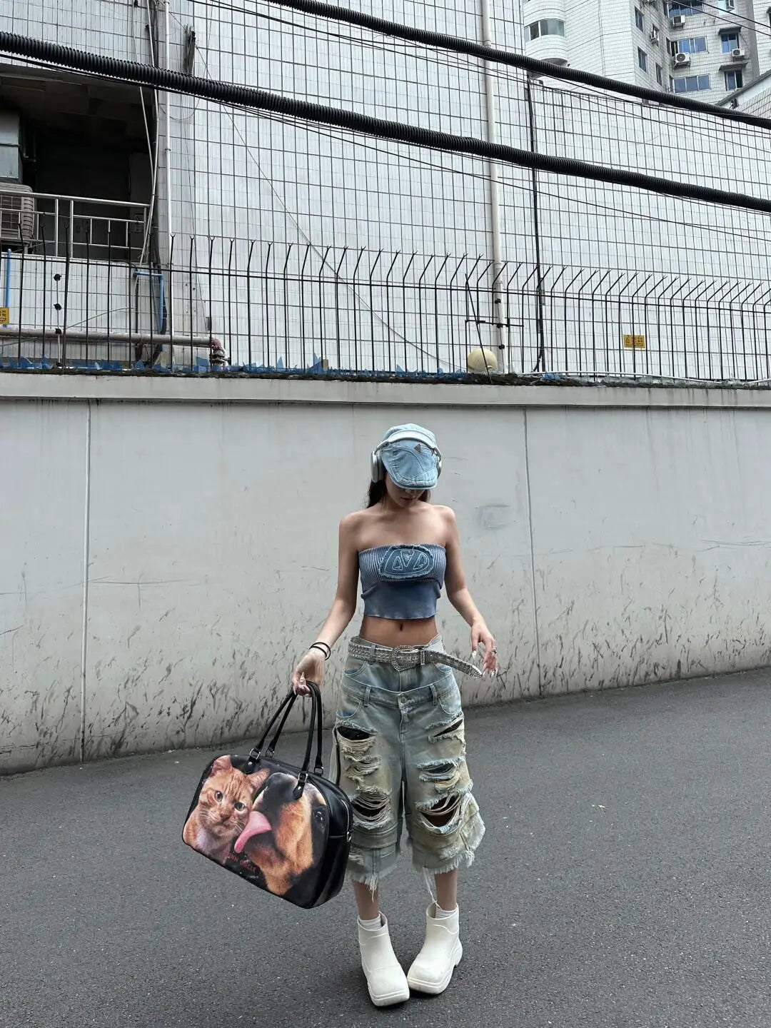 Jeans déchirés Y2K pour femmes style Harajuku Wasteland pantalon en denim baggy pantalon jean vintage boyfriend oversize vêtements japonais des années 2000