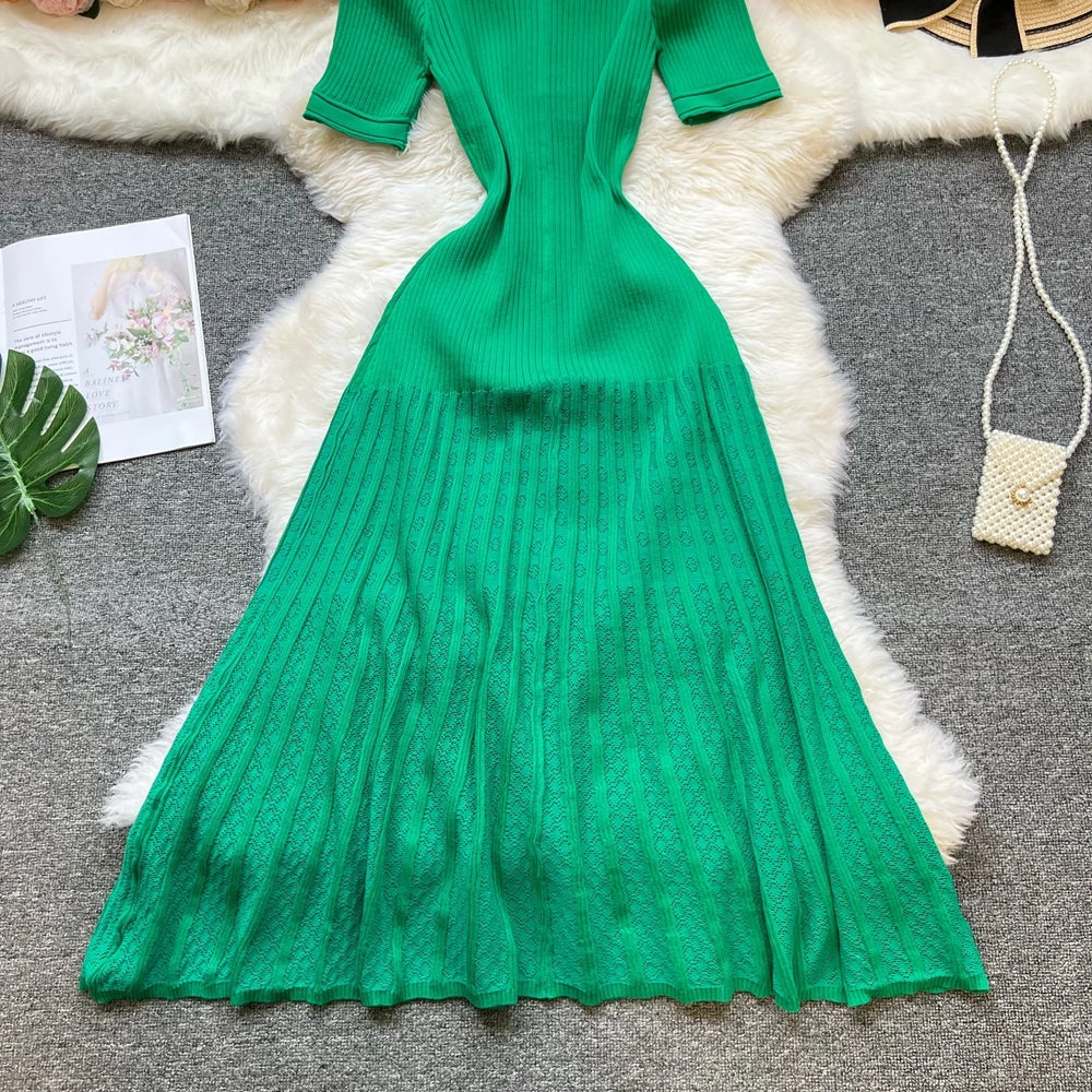 Robe longue en maille mode vintage de la marque YuooMuoo, col rabattu, élégante, à simple boutonnage, coupe trapèze, robe chemise longue pour femme, robes
