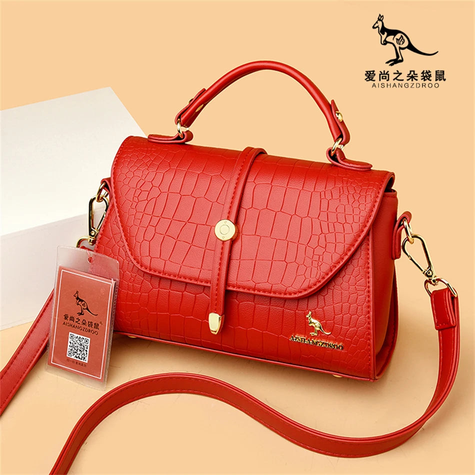 Sacs bandoulière en cuir crocodile 2024 pour femmes, sacs messager d’épaule pour femme, sacs à main et porte-monnaie de luxe de créateur pour dames.