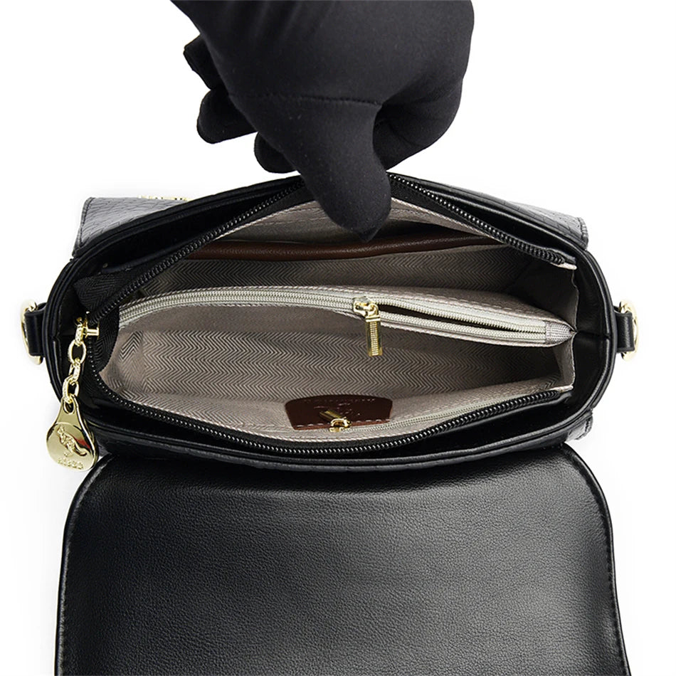 Sacs bandoulière en cuir crocodile 2024 pour femmes, sacs messager d’épaule pour femme, sacs à main et porte-monnaie de luxe de créateur pour dames.