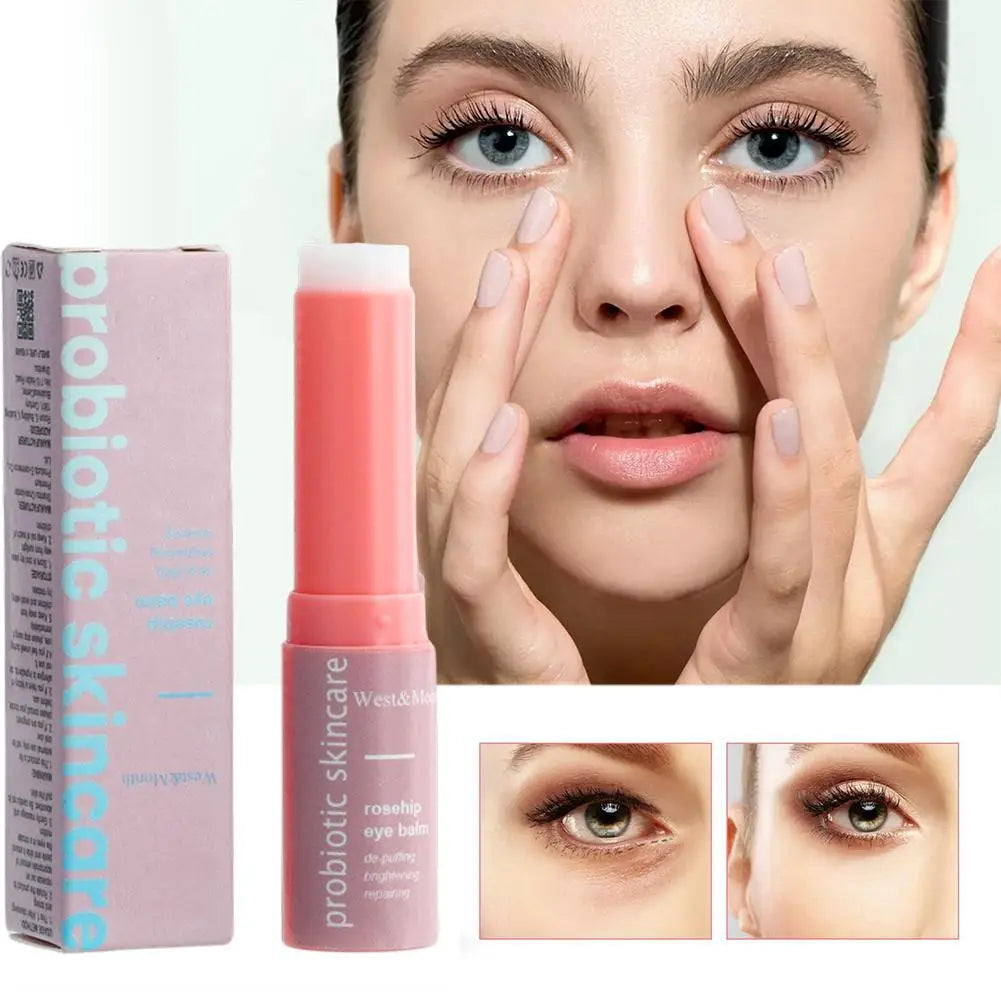 2 pièces pour femmes Baume contour des yeux extra rénovateur à l’églantier hydratant en stick, stick baume liftant et hydratant, estompe les ridules et réduit les poches sous les yeux