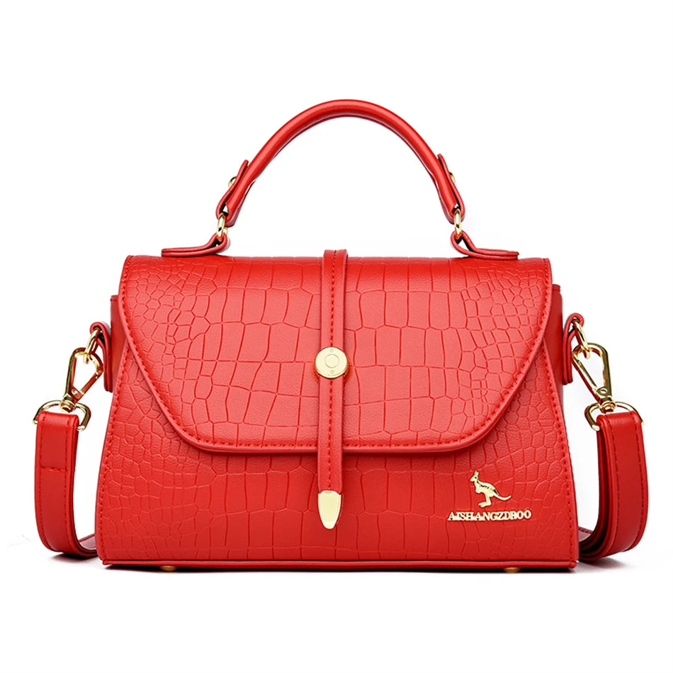 Sacs bandoulière en cuir crocodile 2024 pour femmes, sacs messager d’épaule pour femme, sacs à main et porte-monnaie de luxe de créateur pour dames.