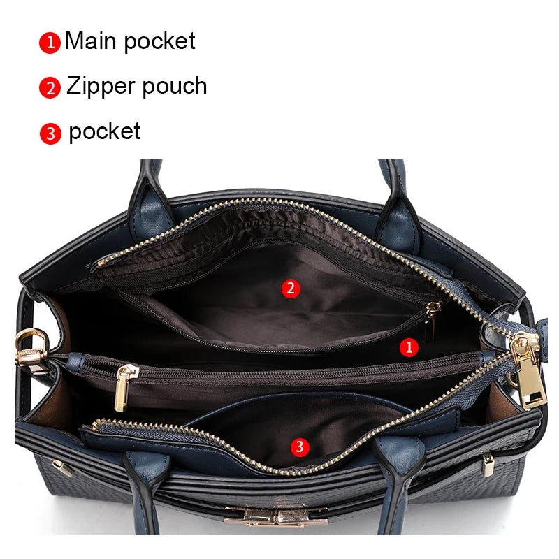 Sac à main pour femme en cuir véritable de vachette, convertible en port bandoulière et épaule, avec foulard en soie, sac fourre-tout à motif crocodile