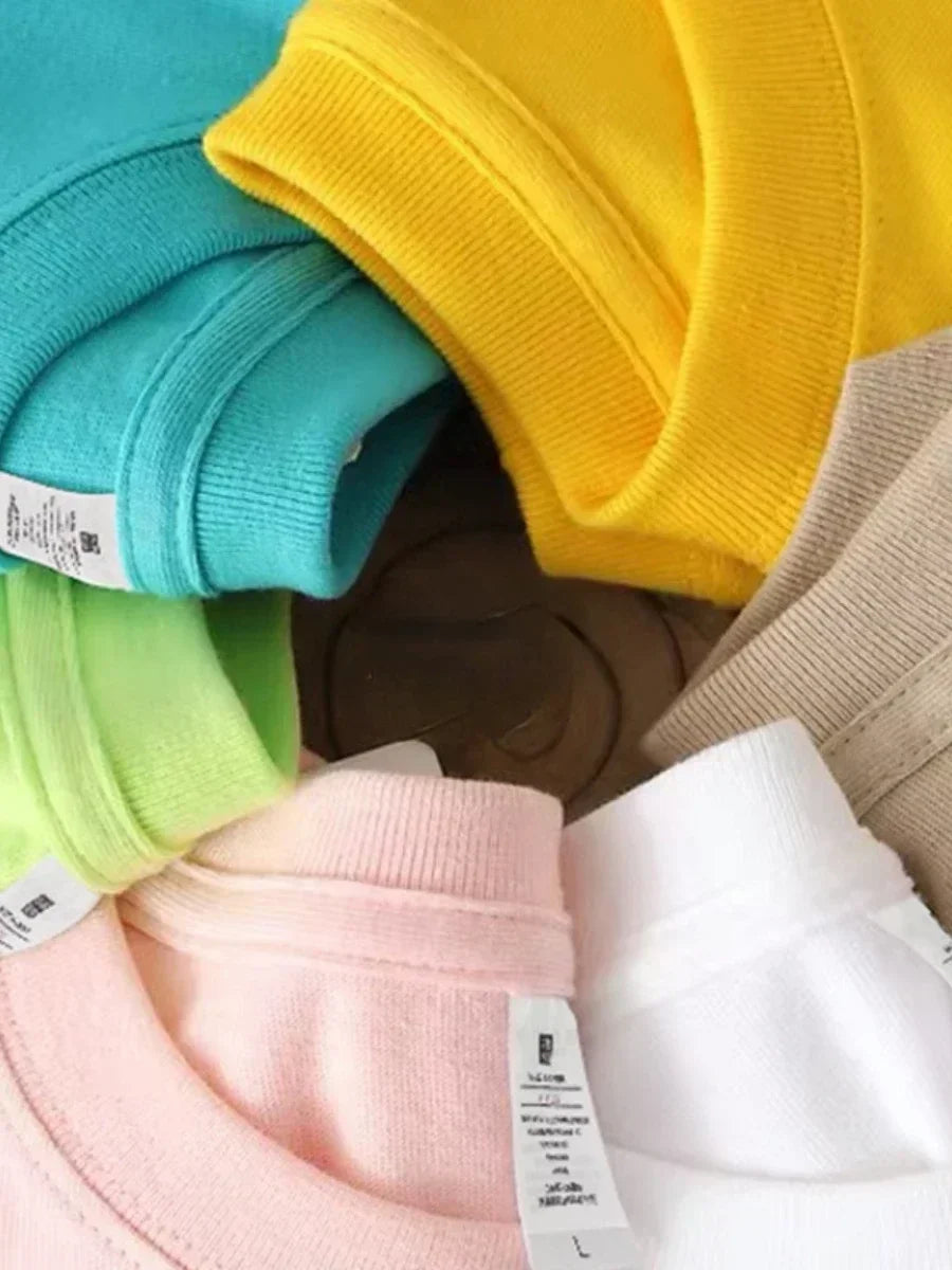 Bornladies Summer T-shirt femme 100 % coton, basique, tendance, uni, manches courtes, haut à superposer ample, 230 g/m², hauts et chemises