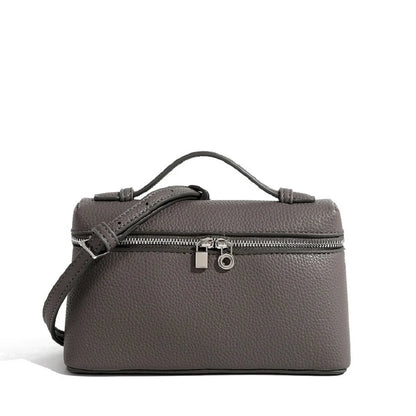 Sac à bandoulière en grain de litchi au style haut de gamme et de niche, mode simple, type boîte à lunch pour femme, exquis mini sac à main porté main et en bandoulière