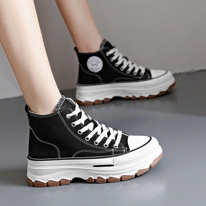 Chaussures en toile pour femmes 2024, baskets décontractées à plateforme avec étoiles, chaussures de sport et de course en toile, chaussures de tennis, baskets de marche d’extérieur.