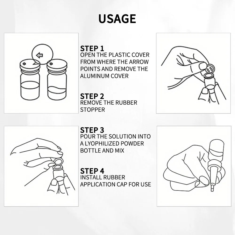 Ensemble de poudre lyophilisée au peptide de cuivre bleu, sérum facial hydratant et blanchissant, anti-rides, pour une peau lisse et douce, soin de la peau, essence éclaircissante