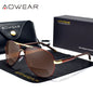 AOWEAR Lunettes d’aviation pour homme, lunettes de soleil polarisées miroir HD pour homme, lunettes de pilote pour la conduite, lunettes de soleil homme