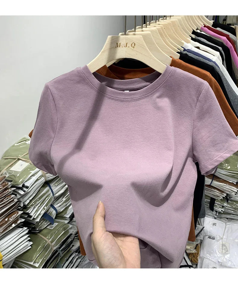 T-shirt pour femme, t-shirt pour filles, vêtements pour femmes, hauts, t-shirt en coton, t-shirt féminin à manches courtes, tee-shirt de printemps, haut sexy Y2K, blanc