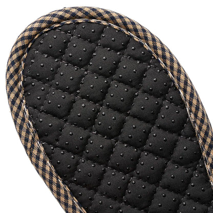 Pantoufles d’intérieur légères en coton doux à motif floral, chaussures de sol rétro et tendance pour la maison, pantoufles antidérapantes pour couple