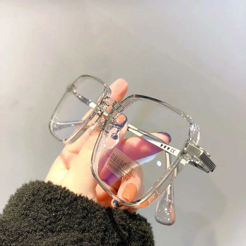 Lunettes de lecture tendance et à la mode pour femmes, anti-lumière bleue, pour la presbytie, lunettes haute définition unisexes avec monture transparente