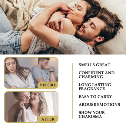 Huile de parfum longue durée infusée de phéromones - Essence corporelle à l’arôme frais pour attirer les femmes et renforcer naturellement l’attrait personnel.