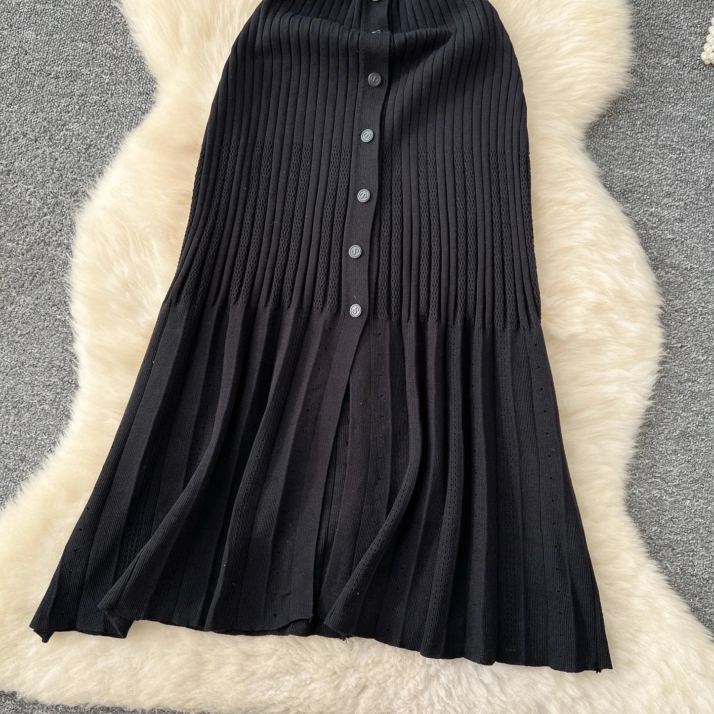 Robe longue en maille mode vintage de la marque YuooMuoo, col rabattu, élégante, à simple boutonnage, coupe trapèze, robe chemise longue pour femme, robes