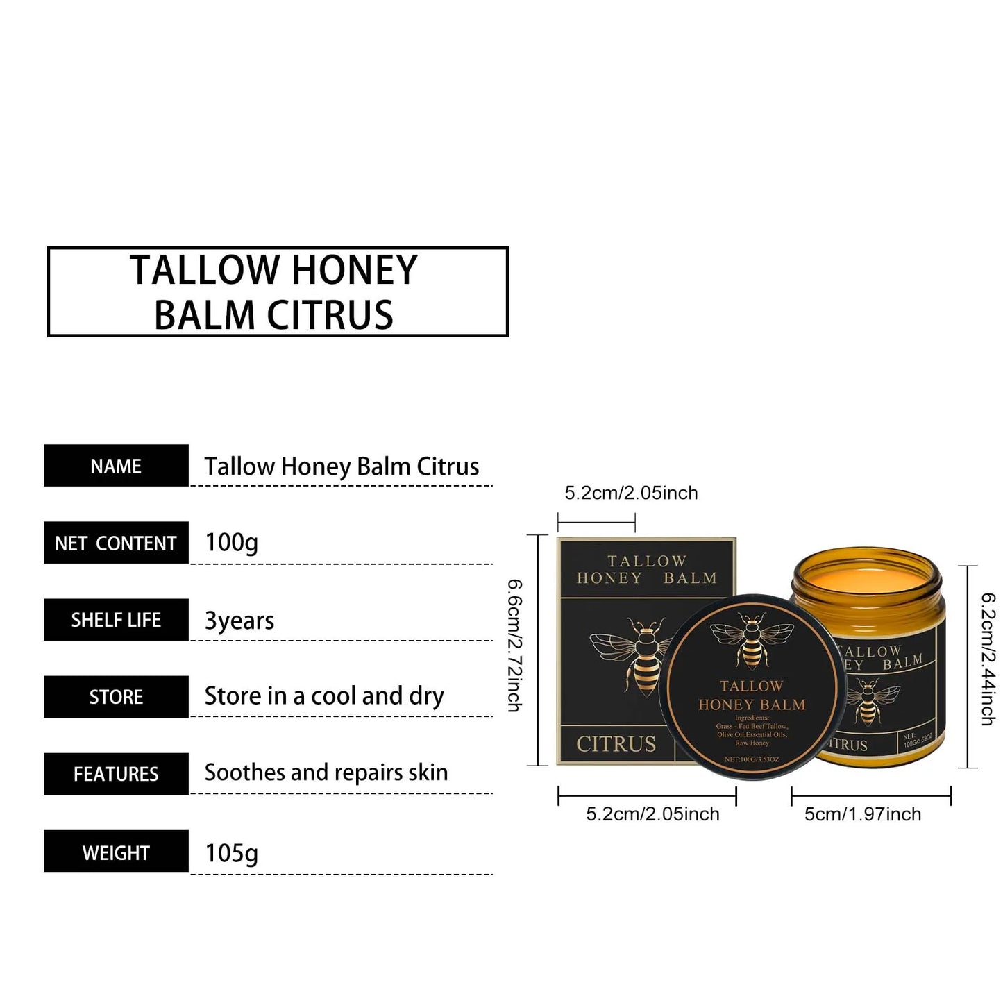 Lotion corporelle apaisante à la crème de miel et suif de bœuf, éclaircissante, atténuant les taches brunes, réduisant la mélanine, raffermissante, non grasse, hydratation durable.