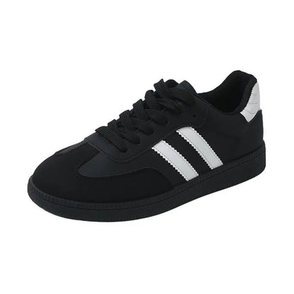 Baskets plates pour femmes, chaussures de tennis mode pour dames, chaussures vulcanisées à lacets, baskets d’extérieur pour l’automne, chaussures de skate pour étudiantes, chaussures décontractées.