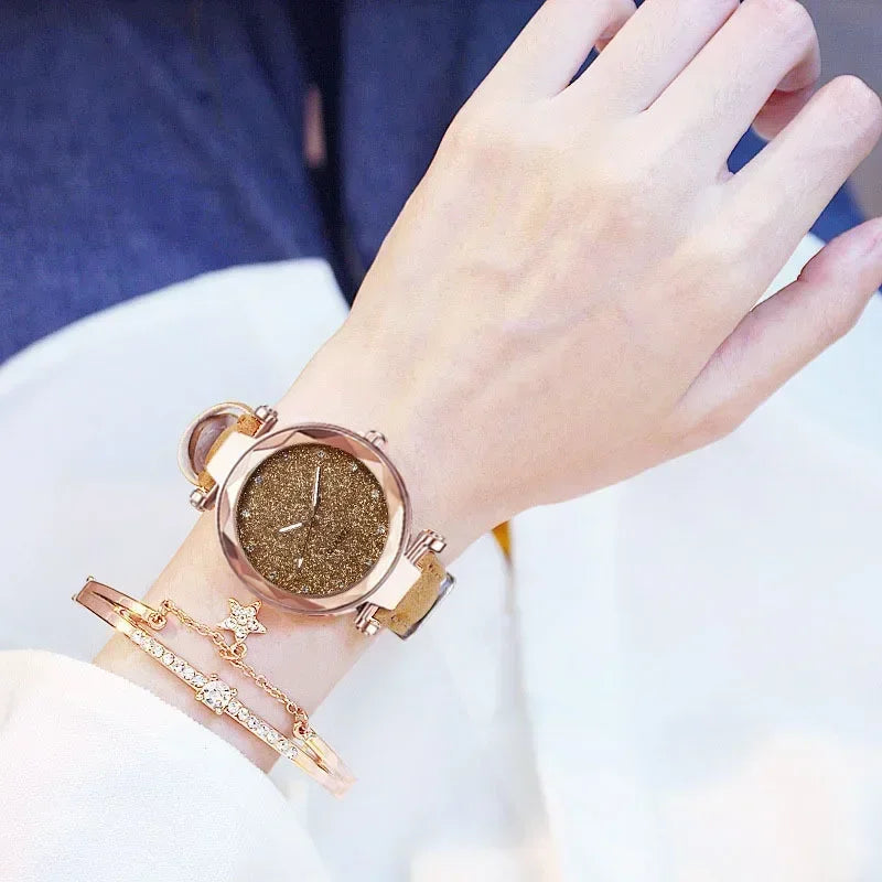 Nouvelle montre-bracelet de luxe à strass pour femme, montre ciel étoilé, montre-bracelet pour dames, Relogio Feminino, Reloj Mujer, Montre Femme, Horloge