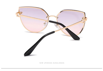 Lot de 2 lunettes de soleil pour femmes à grande monture, lunettes de soleil œil de chat dégradées pour femmes, protection UV pour extérieur, lunettes de créateur