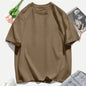 T-shirt femme Y2K 100 % coton, t-shirt décontracté de couleur unie, col rond, hauts d’été pour femmes, mode oversize, sportswear féminin tendance.