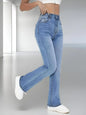 Nouveaux jeans tendance pour femmes, amincissants, style européen et américain, pantalon en denim délavé taille haute, décontracté et polyvalent pour femmes