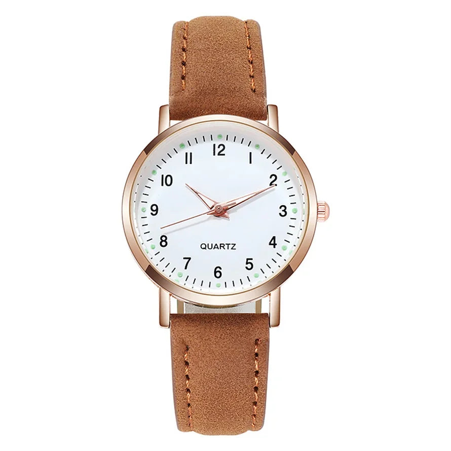 Montres-bracelets pour femmes Montre Femme Montres pour femmes Bracelet en cuir lumineux Montre simple Montre élégante à la mode Montre à quartz Reloj Mujer