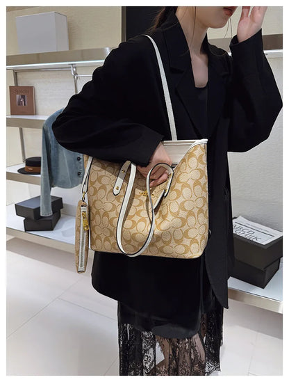 Sac à main de luxe pour femme de créateur à une épaule, imprimé vintage mode parisienne, grand sac fourre-tout portable à grande capacité, pochette, sac à main.