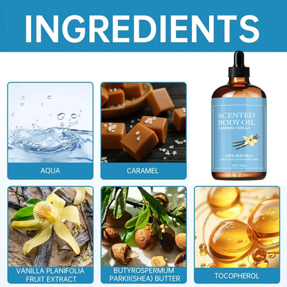 Huile corporelle parfumée, profondément nourrissante à l’huile de coco, l’acide ascorbique renforce la barrière cutanée, et la formule est composée d’ingrédients végétaux purs, spécialement conçue pour améli