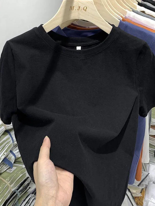T-shirt pour femme, t-shirt pour filles, vêtements pour femmes, hauts, t-shirt en coton, t-shirt féminin à manches courtes, tee-shirt de printemps, haut sexy Y2K, blanc