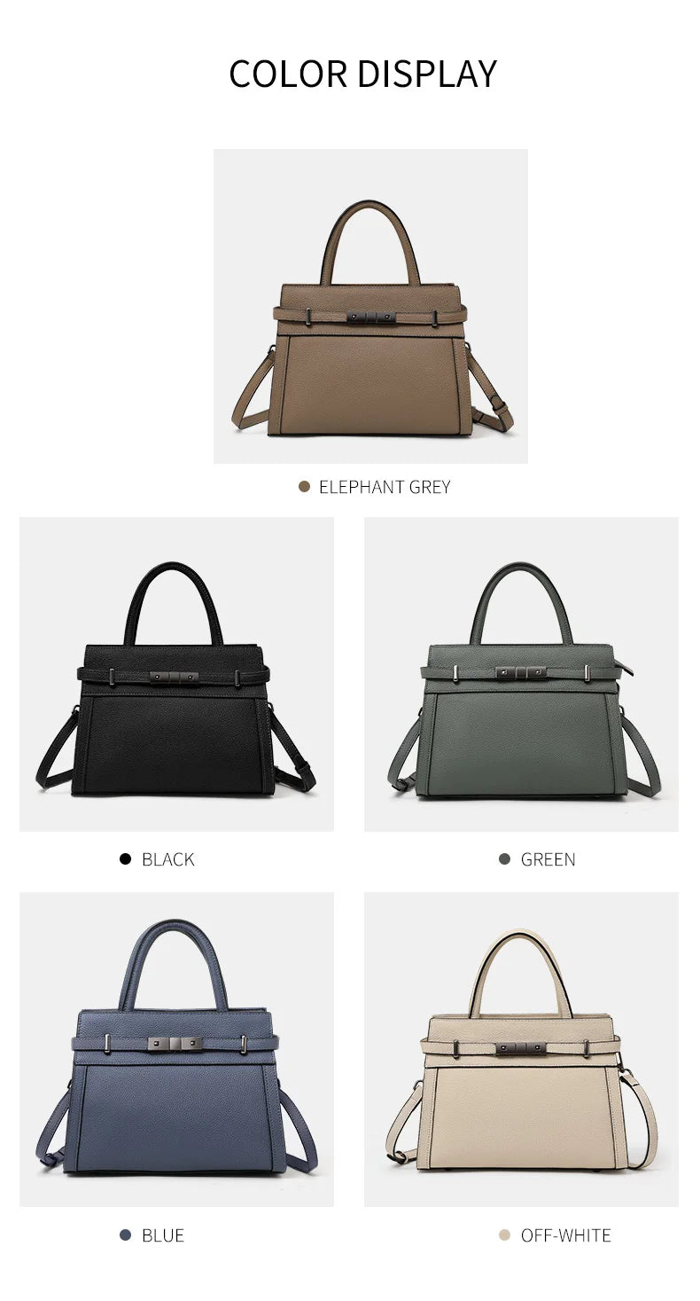Sac pour femme en cuir véritable en cuir de vachette pleine fleur original, sac cabas simple à porter à la main ou à l’épaule, style professionnel