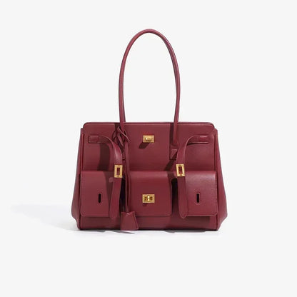 Sac fourre-tout Designer Wings en cuir véritable, sac à bandoulière pour femme de grande capacité pour les trajets quotidiens, sac à main polyvalent de style locomotive luxueux