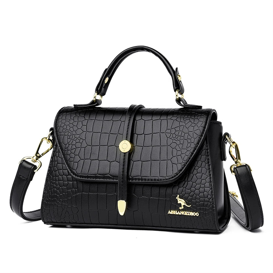 Sacs bandoulière en cuir crocodile 2024 pour femmes, sacs messager d’épaule pour femme, sacs à main et porte-monnaie de luxe de créateur pour dames.