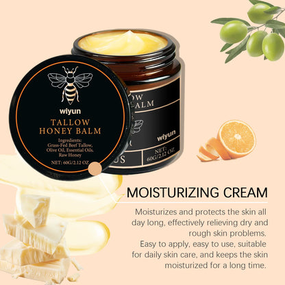 Lotion corporelle apaisante à la crème de miel et suif de bœuf, éclaircissante, atténuant les taches brunes, réduisant la mélanine, raffermissante, non grasse, hydratation durable.