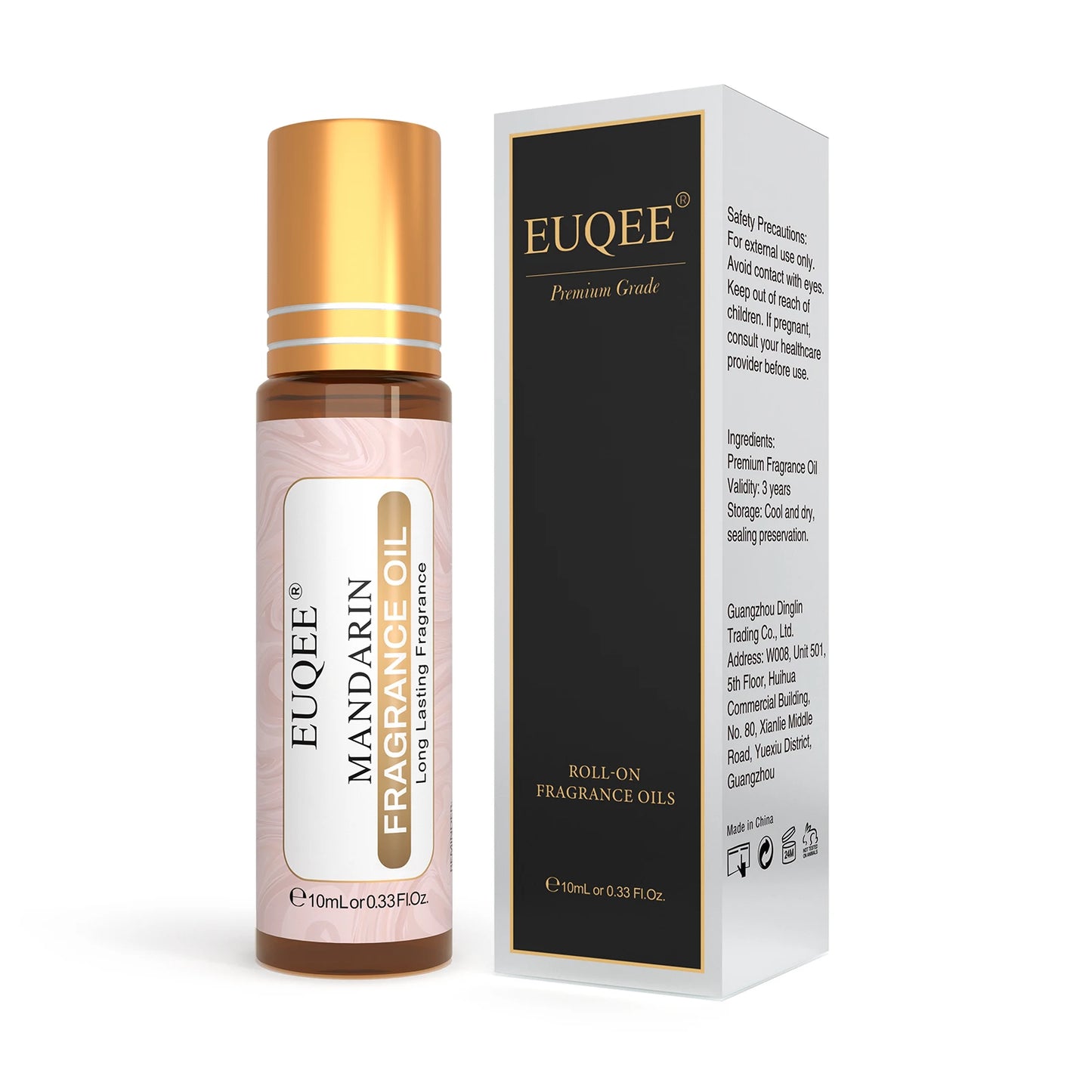 EUQEE 10 ml Huile de parfum à bille pour femmes – huiles aromatiques Coconut Vanilla, Bubble Gum, Bright Crystal, Bombshell, Midnight Rose, Angel