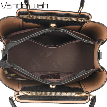 Sac bandoulière de luxe pour femme 2024, designer à 3 couches, grand sac à main en cuir à grande capacité pour femme, sac shopper de marque, sac fourre-tout messager.