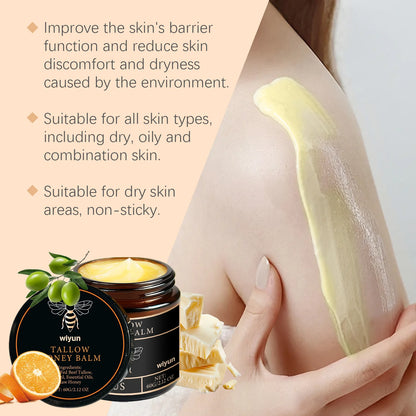 Lotion corporelle apaisante à la crème de miel et suif de bœuf, éclaircissante, atténuant les taches brunes, réduisant la mélanine, raffermissante, non grasse, hydratation durable.