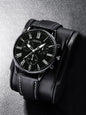 Ensemble de 1/2 pièces de montres décontractées en cuir pour couple, mode tendance, montres-bracelets à quartz pour femmes avec cadran simple, montre habillée, montre femme